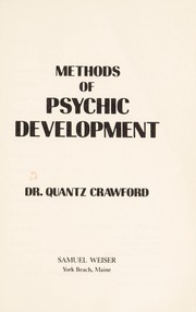 Cover of: Methods of Psychic Development