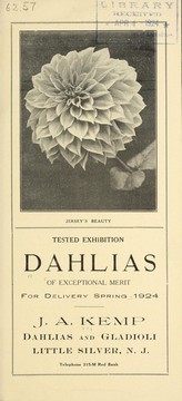 Cover of: Tested exhibition: dahlias of exceptional merit for delivery spring 1924