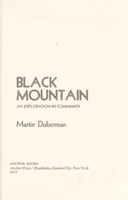 Cover of: Black Mountain; an exploration in community by 