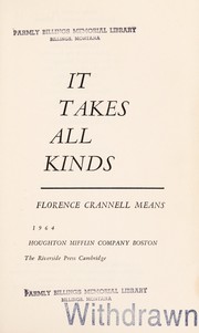 Cover of: It takes all kinds