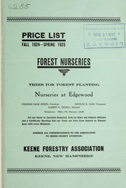 Price list fall 1924-spring 1925 by Keene Forestry Association