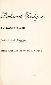 Cover of: Richard Rodgers. by David Ewen