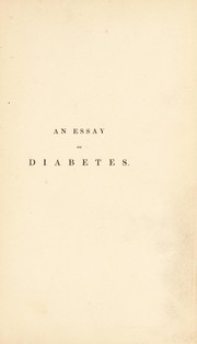 Cover of: An essay on diabetes | H. Bell