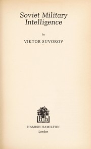 Cover of: Soviet military intelligence