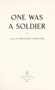 Cover of: One was a soldier
