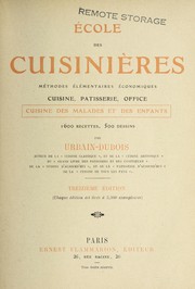 Cover of: E cole des cuisinie  res: me thodes e le mentaires, e conomiques : cuisine, patisserie, office : cuisine des malades et des enfants