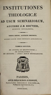 Cover of: Institutiones theologicae ad usum seminariorum