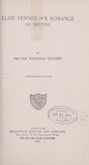 Cover of: Elsie Venner. by Oliver Wendell Holmes, Sr., Oliver Wendell Holmes, Sr.