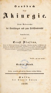 Cover of: Handbuch der Akiurgie ... by Ernst Blasius