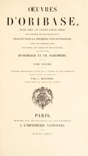 Cover of: Oeuvres d'Oribase