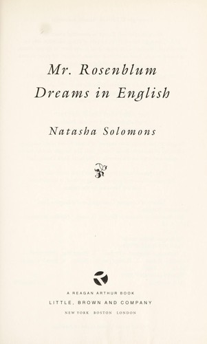 Mr. Rosenblum dreams in English by Natasha Solomons