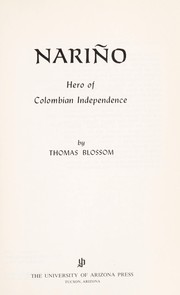 Cover of: Nariño, hero of Colombian independence.