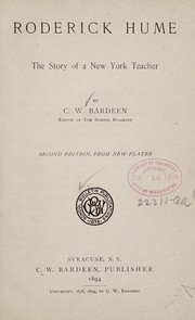 Cover of: Roderick Hume: the story of a New York teacher