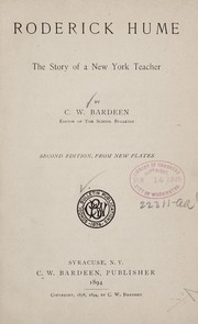 Cover of: Roderick Hume by C. W. Bardeen