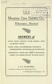 Cover of: The Mountain View Nursery Co. [price list]