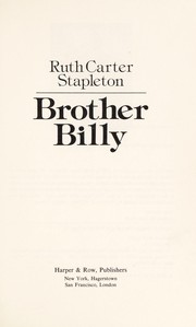 Brother Billy by Ruth Carter Stapleton