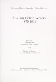 Cover of: Austrian fiction writers, 1875-1913 by edited by James Hardin and Donald G. Daviau.