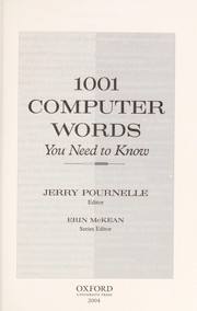 Cover of: 1001 computer words you need to know by Jerry Pournelle, editor.
