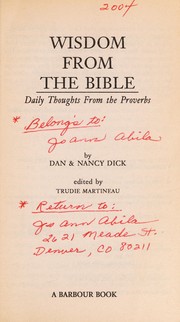 Cover of: Wisdom from the Bible