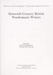 Cover of: Sixteenth-century British nondramatic writers.