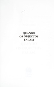 Cover of: Quando os objectos falam