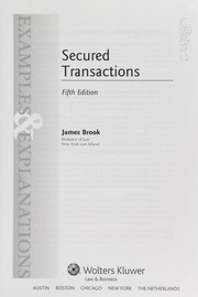 Cover of: Secured transactions