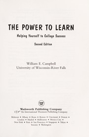 Cover of: The power to learn: helping yourself to college success