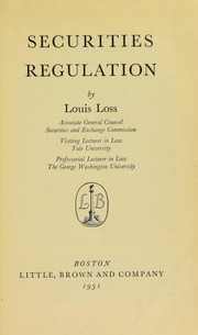 Securities regulation by Louis Loss