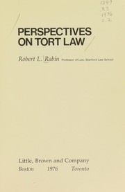 Cover of: Perspectives on tort law