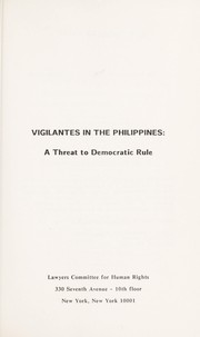Cover of: Vigilantes in the Philippines by Diane Orentlicher