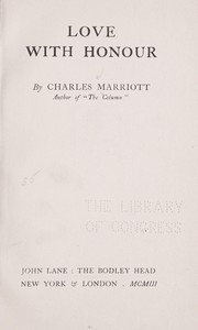 Cover of: Love with honour by Marriott, Charles