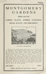 Price list of garden plants, summer flowering bulbs, plants, shrubbery by Montgomery Gardens (Sac City, Iowa)