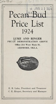 Cover of: Pecan bud price list | Luke and Ringer