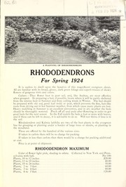 Cover of: Rhododendrons for spring 1924