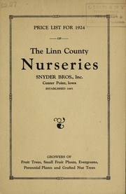 Cover of: Price list for 1924 of the Linn County Nurseries