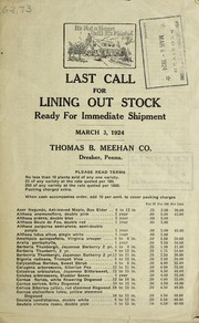 Cover of: Last call for lining out stock ready for immediate shipment