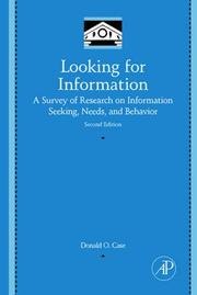 Cover of: Looking for Information, Second Edition by Donald O. Case, Donald O. Case