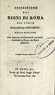 Cover of: Descrizione dei rioni di Roma