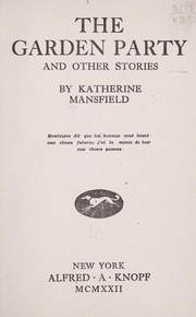 Cover of: The Garden Party and other stories by by Katherine Mansfield.