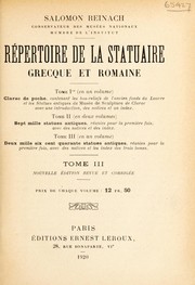 Cover of: R©♭pertoire de la statuaire grecque et romaine