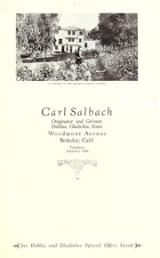 Cover of: Carl Salbach, originator and grower, dahlias, gladiolus, irises