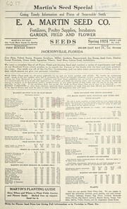 Cover of: Martin's seed special: spring 1924 : giving timely information and prices of seasonable seeds