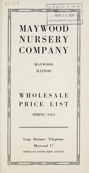 Cover of: Wholesale price list | Maywood Nursery Company