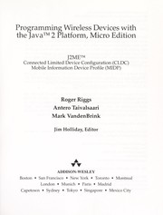 Cover of: Programming wireless devices with the Java 2 platform, micro edition by Roger Riggs, Roger Riggs