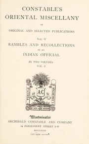 Cover of: Rambles and recollections of an Indian official by Sleeman, W. H. Sir