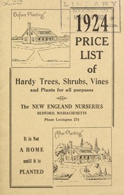 Cover of: 1924 price list of hardy trees, shrubs, vines, and plants for all purposes