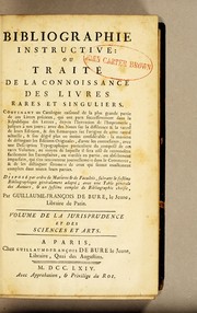 Cover of: Bibliographie instructive by Guillaume-François de Bure