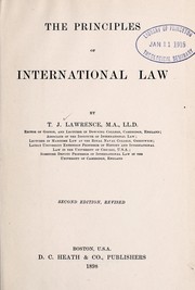 Cover of: The principles of international law by T. J. Lawrence