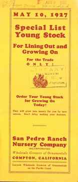 Cover of: Special list young stock for lining out and growing on for the trade only