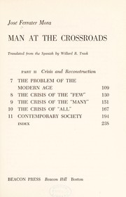 Cover of: Man at the crossroads. by José Ferrater Mora